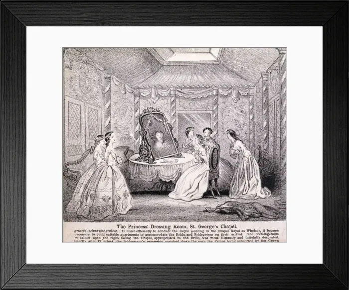 Framed Print : Princess Alexandra preparing for her wedding ceremony, 1863 Framed Print : Princess Alexandra preparing for her wedding ceremony, 1863