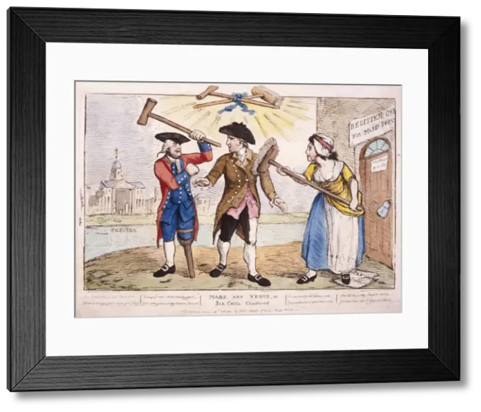 Framed Print : Mars and Venus, or Sir Cecil chastised, 1784. Artist: Samuel Collings Framed Print : Mars and Venus, or Sir Cecil chastised, 1784. Artist: Samuel Collings