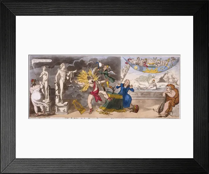 Framed Print : The Pall Mall Apollo or R-ty in a blaze, 1816. Artist: Isaac Cruikshank Framed Print : The Pall Mall Apollo or R-ty in a blaze, 1816. Artist: Isaac Cruikshank
