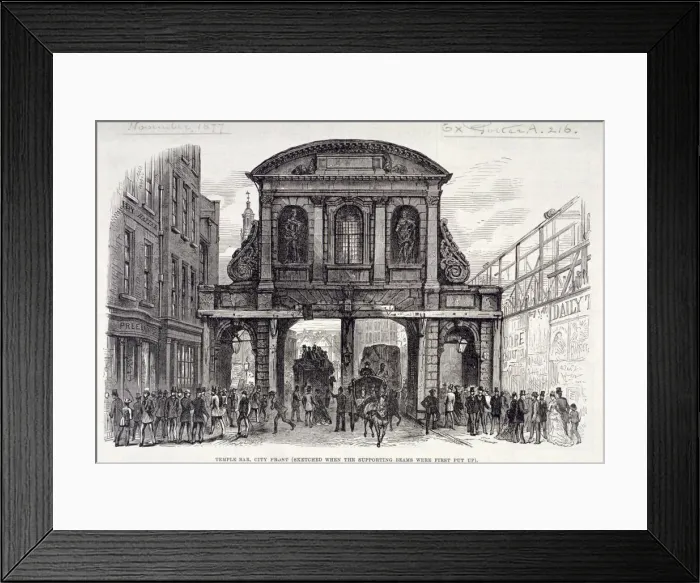 Framed Print : Temple Bar, London, 1877 Framed Print : Temple Bar, London, 1877
