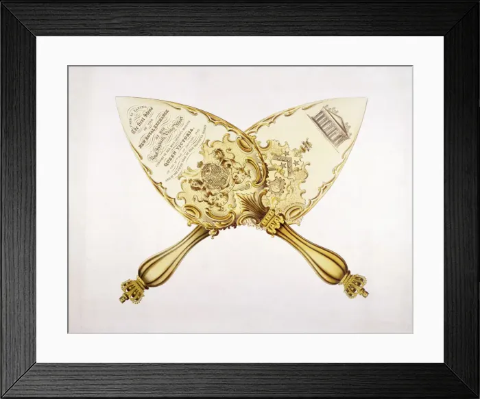 Framed Print : The trowel used in laying the first stone of the new Royal Exchange 17th January 1842 Framed Print : The trowel used in laying the first stone of the new Royal Exchange 17th January 1842