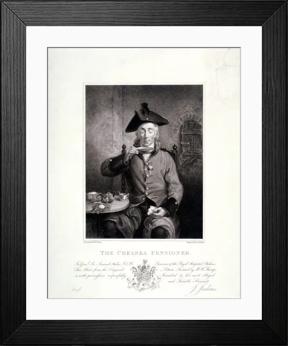 Framed Print : Chelsea Pensioner, 1826. Artist: J Jenkins Framed Print : Chelsea Pensioner, 1826. Artist: J Jenkins