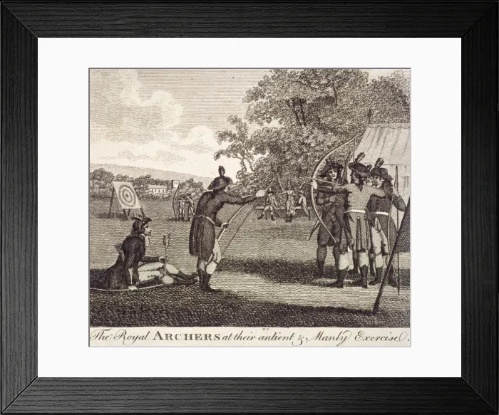 Framed Print : View of The Royal Archers in Finsbury Fields, c1750 Framed Print : View of The Royal Archers in Finsbury Fields, c1750