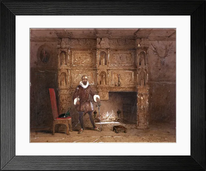 Framed Print : Possibly Sir John Spencer in Canonbury House; or Sir Walter Raleigh in the Old Pied Bull Inn, 1849 Framed Print : Possibly Sir John Spencer in Canonbury House; or Sir Walter Raleigh in the Old Pied Bull Inn, 1849