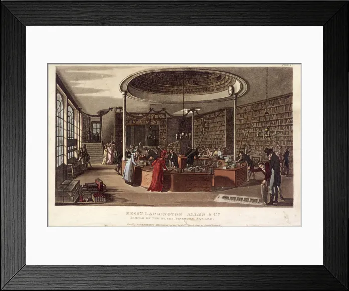 Framed Print : Interior view of the Temple of the Muses bookshop, Finsbury, London, 1809 Framed Print : Interior view of the Temple of the Muses bookshop, Finsbury, London, 1809