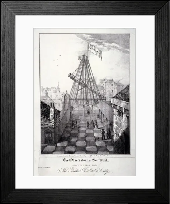 Framed Print : View of The Observatory in Southwark, London, 1835. Artist: Charles Bellamy Framed Print : View of The Observatory in Southwark, London, 1835. Artist: Charles Bellamy