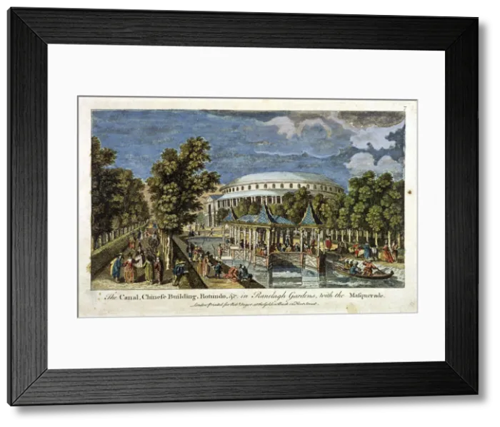Framed Print : View of the Canal, Chinese Building and Rotunda in Ranelagh Gardens, Chelsea, London, c1750 Framed Print : View of the Canal, Chinese Building and Rotunda in Ranelagh Gardens, Chelsea, London, c1750