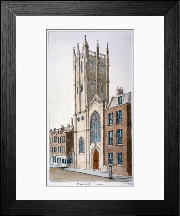 Framed Print : St Albans Church, Wood Street, London, 1824. Artist Framed Print : St Albans Church, Wood Street, London, 1824. Artist