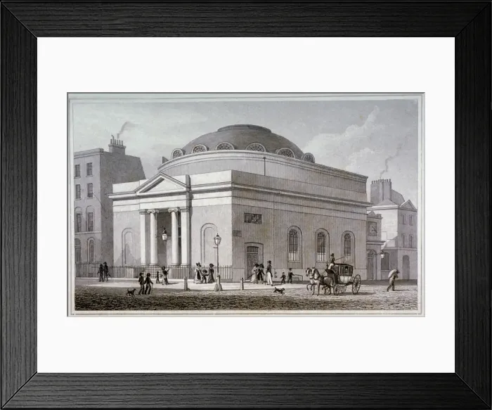Framed Print : Albion Chapel, London, c1827. Artist Framed Print : Albion Chapel, London, c1827. Artist
