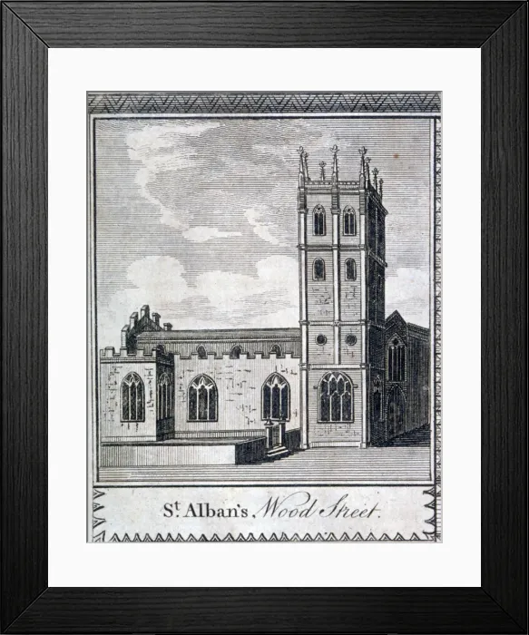 Framed Print : St Albans Church, Wood Street, London, c1750 Framed Print : St Albans Church, Wood Street, London, c1750