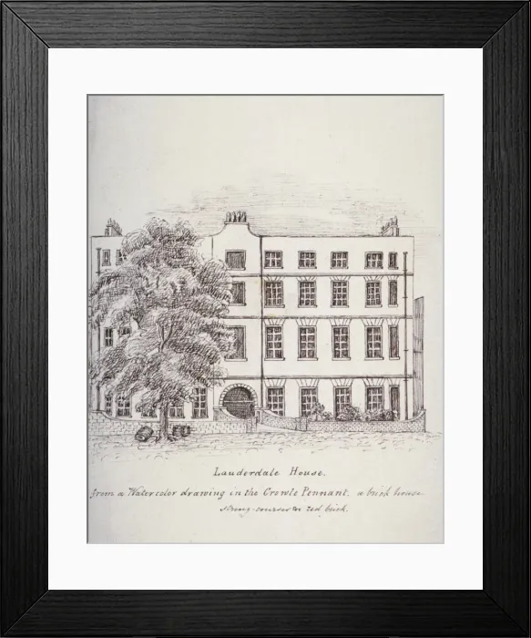 Framed Print : Lauderdale House, Aldersgate Street, London, c1800(?). Artist: Mary Anne Hedger Framed Print : Lauderdale House, Aldersgate Street, London, c1800(?). Artist: Mary Anne Hedger