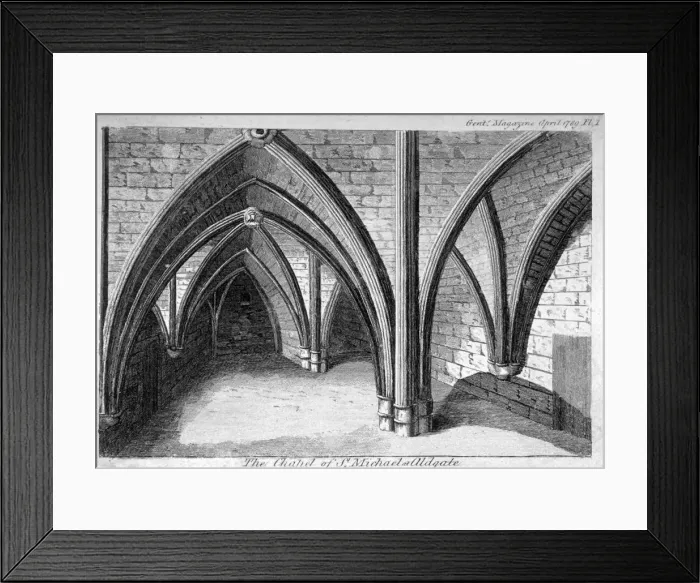 Framed Print : St Michaels Crypt, Aldgate, London, 1789 Framed Print : St Michaels Crypt, Aldgate, London, 1789