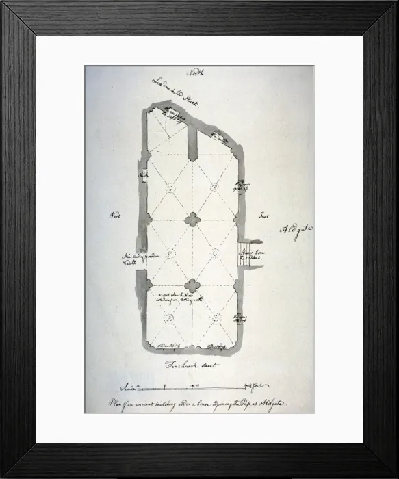 Framed Print : Plan of vaulting in St Michaels Crypt, Aldgate, London, 1784. Artist: John Carter Framed Print : Plan of vaulting in St Michaels Crypt, Aldgate, London, 1784. Artist: John Carter