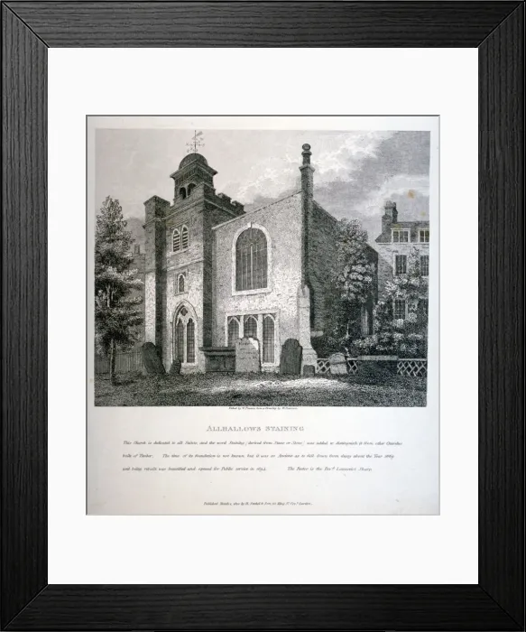 Framed Print : Church of All Hallows Staining, London, 1810. Artist: W Preston