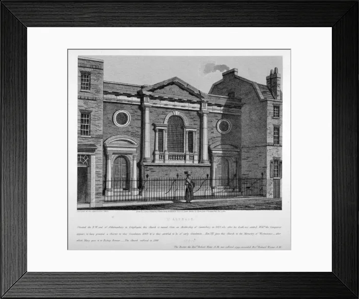 Framed Print : Church of All Hallows Staining, London, c1750 Framed Print : Church of All Hallows Staining, London, c1750