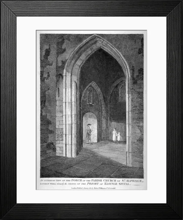 Framed Print : Interior view of the porch of the Church of St Alfege, London Wall, London, 1815 Framed Print : Interior view of the porch of the Church of St Alfege, London Wall, London, 1815