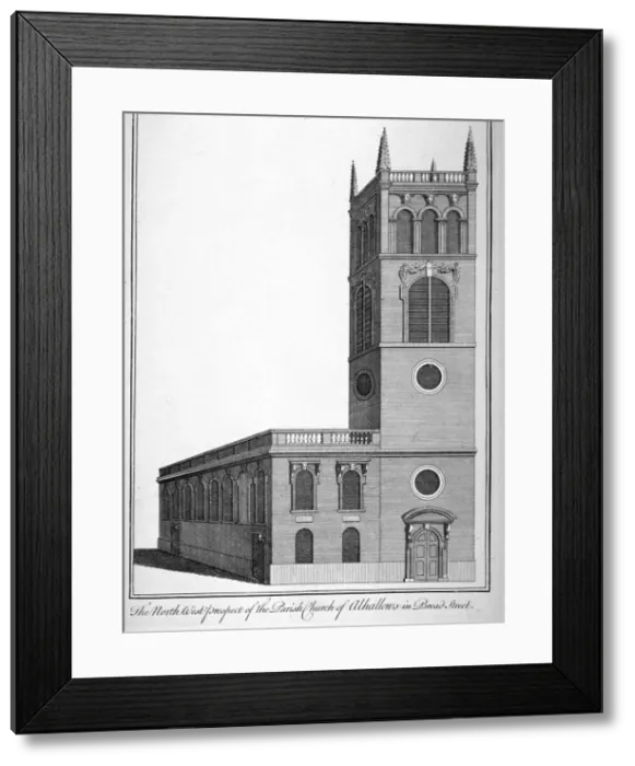 Framed Print : All Hallows Church, Bread Street, London, 1750. Artist: Benjamin Cole Framed Print : All Hallows Church, Bread Street, London, 1750. Artist: Benjamin Cole