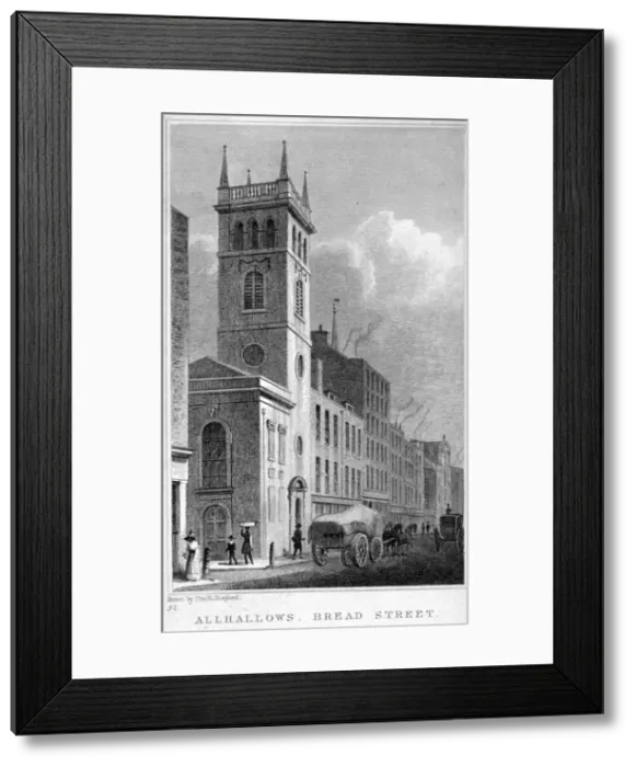 Framed Print : All Hallows Church, Bread Street, London, 1829. Artist: Thomas Hosmer Shepherd Framed Print : All Hallows Church, Bread Street, London, 1829. Artist: Thomas Hosmer Shepherd