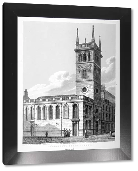 All Hallows Church, Bread Street, London, 1814. Artist: Joseph Skelton