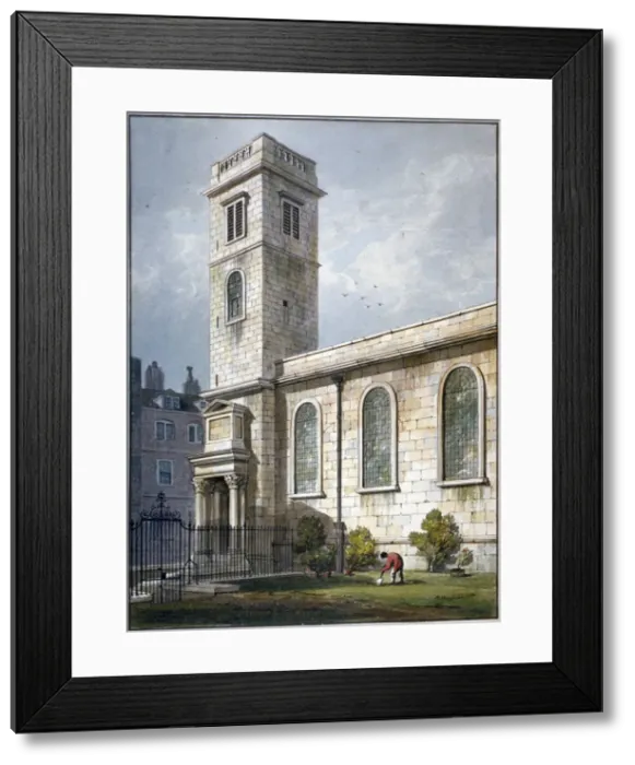 Framed Print : All Hallows Church, Lombard Street, London, 1811. Artist: George Shepherd Framed Print : All Hallows Church, Lombard Street, London, 1811. Artist: George Shepherd