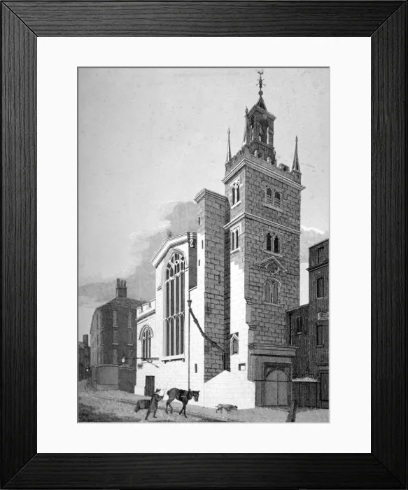 Framed Print : Church of St Andrew Undershaft, Leadenhall Street, London, 1812. Artist: Joseph Skelton