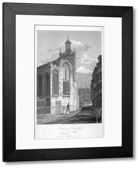 Framed Print : Church of St Andrew Undershaft, Leadenhall Street, London, 1804. Artist: John Greig Framed Print : Church of St Andrew Undershaft, Leadenhall Street, London, 1804. Artist: John Greig