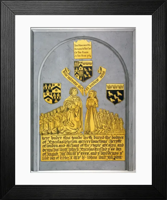 Framed Print : Monument in the Church of St Andrew Undershaft, Leadenhall Street, London, c1820 Artist Framed Print : Monument in the Church of St Andrew Undershaft, Leadenhall Street, London, c1820 Artist
