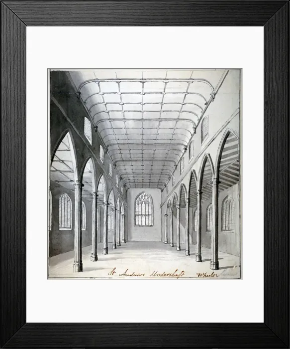 Framed Print : Interior view of the Church of St Andrew Undershaft, Leadenhall Street, London, c1820(?) Framed Print : Interior view of the Church of St Andrew Undershaft, Leadenhall Street, London, c1820(?)