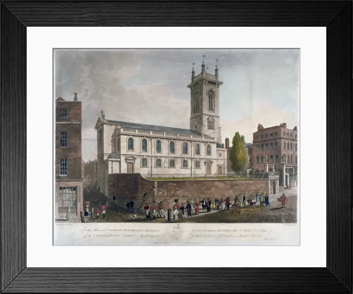 Framed Print : St Andrew Holborn, London, 1804. Artist: Frederick Christian Lewis Framed Print : St Andrew Holborn, London, 1804. Artist: Frederick Christian Lewis