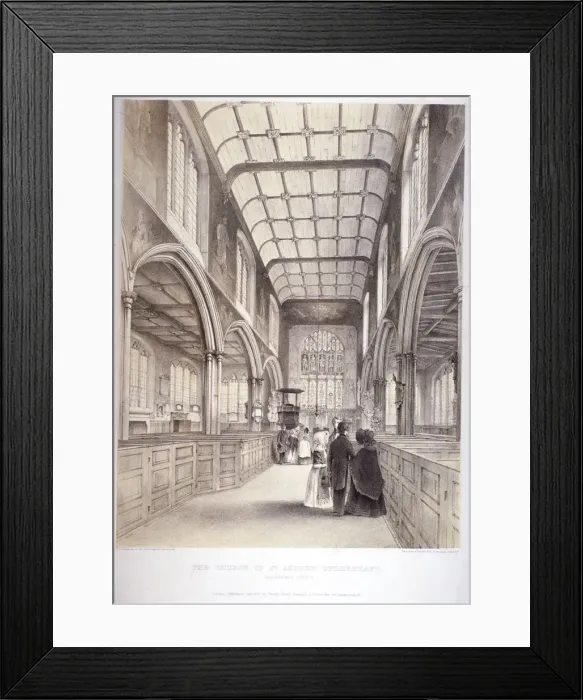 Framed Print : Interior view of St Andrew Undershaft, City of London, 1841 Framed Print : Interior view of St Andrew Undershaft, City of London, 1841