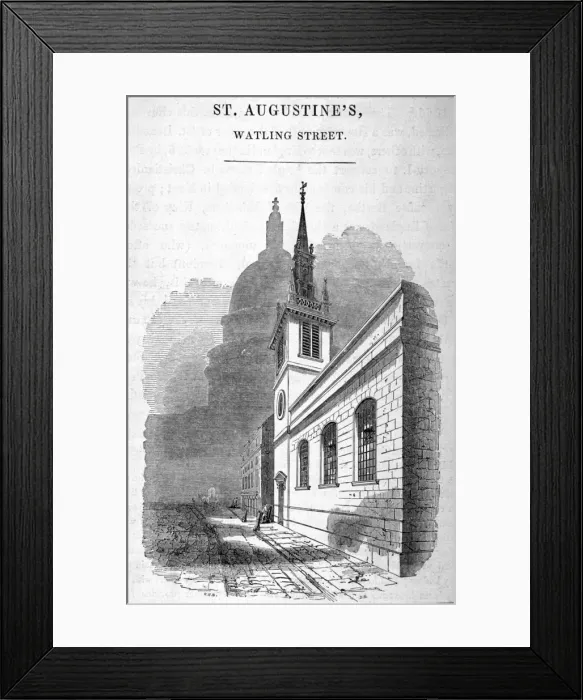 Framed Print : View of St Augstine, Watling Street, City of London, 1850. Artist: SW Framed Print : View of St Augstine, Watling Street, City of London, 1850. Artist: SW