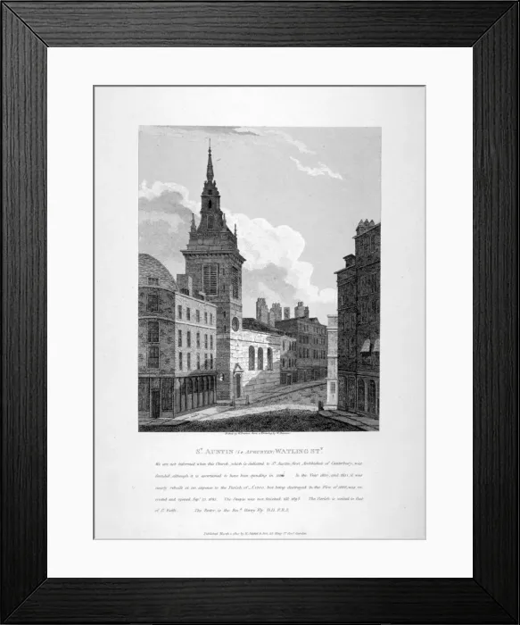 Framed Print : St Augustine, Watling Street, City of London, 1810. Artist Framed Print : St Augustine, Watling Street, City of London, 1810. Artist