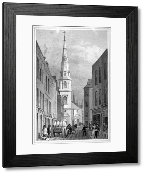 Framed Print : View of St Antholin from Watling Street, City of London, c1830 Framed Print : View of St Antholin from Watling Street, City of London, c1830