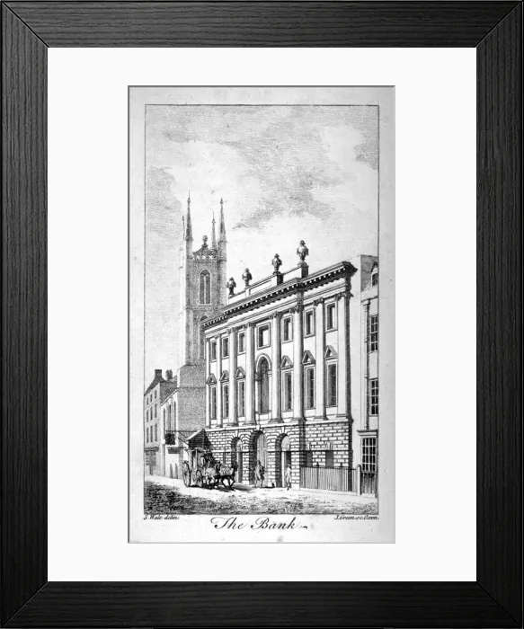 Framed Print : View of the Bank of England and St Christopher-le-Stocks, c1750 Framed Print : View of the Bank of England and St Christopher-le-Stocks, c1750