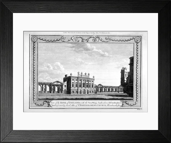 Framed Print : View of the Bank of England showing the new wing, 1790. Artist: John Peltro Framed Print : View of the Bank of England showing the new wing, 1790. Artist: John Peltro