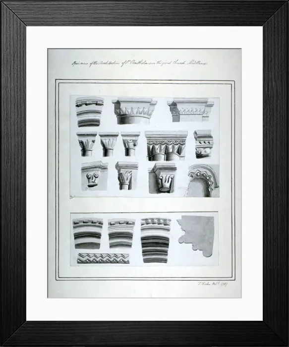 Framed Print : Architectural features in the Church of St Bartholomew-the-Great, Smithfield, City of London, 1789 Framed Print : Architectural features in the Church of St Bartholomew-the-Great, Smithfield, City of London, 1789