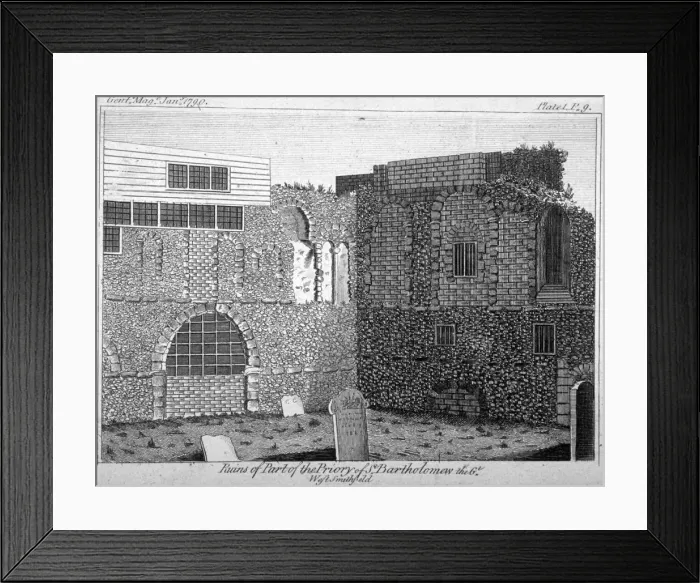 Framed Print : Part of the ruins of St Bartholomews Priory, Smithfield, City of London, 1790. Artist Framed Print : Part of the ruins of St Bartholomews Priory, Smithfield, City of London, 1790. Artist