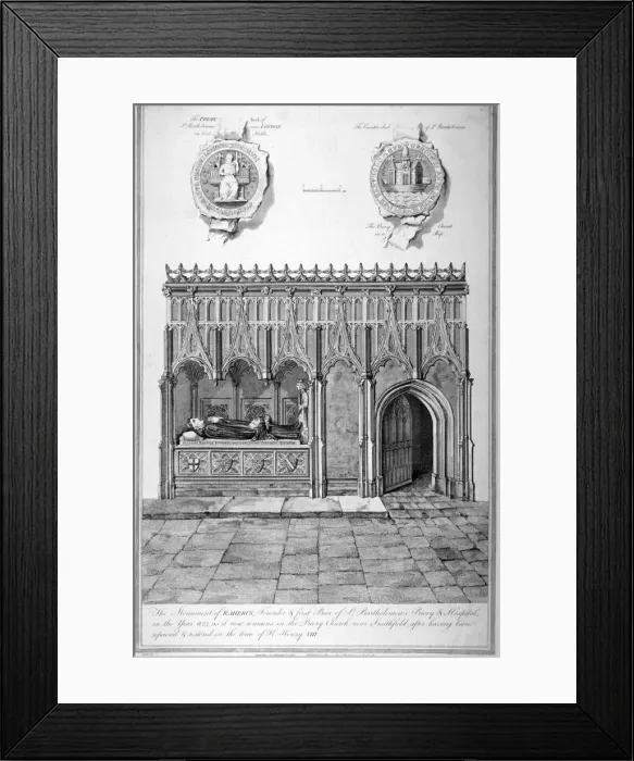 Framed Print : Monument in the Church of St Bartholomew-the-Great, Smithfield, City of London, 1784 Framed Print : Monument in the Church of St Bartholomew-the-Great, Smithfield, City of London, 1784
