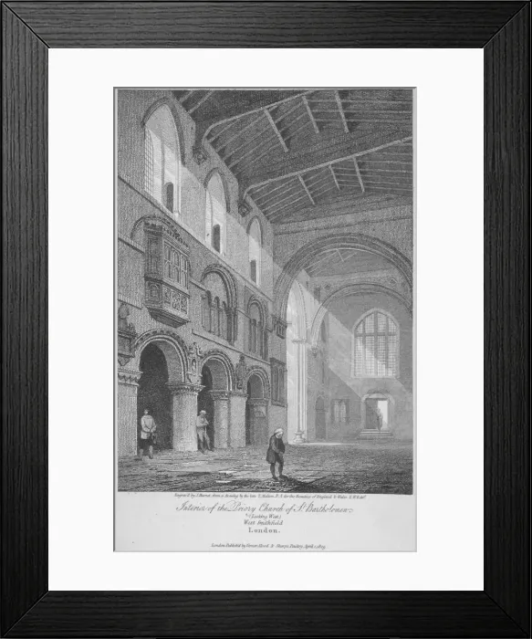 Framed Print : Interior view of the Church of St Bartholomew-the-Great, Smithfield, City of London, 1809 Framed Print : Interior view of the Church of St Bartholomew-the-Great, Smithfield, City of London, 1809