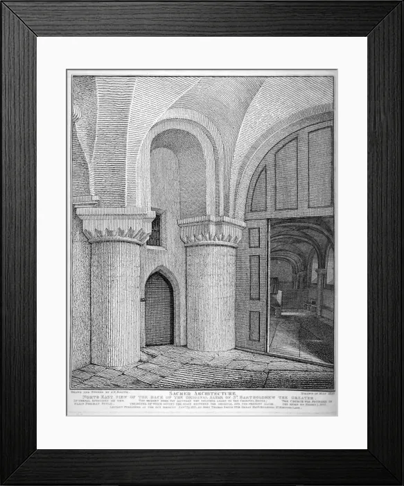 Framed Print : Interior view of the Church of St Bartholomew-the-Great, Smithfield, City of London, 1811 Framed Print : Interior view of the Church of St Bartholomew-the-Great, Smithfield, City of London, 1811