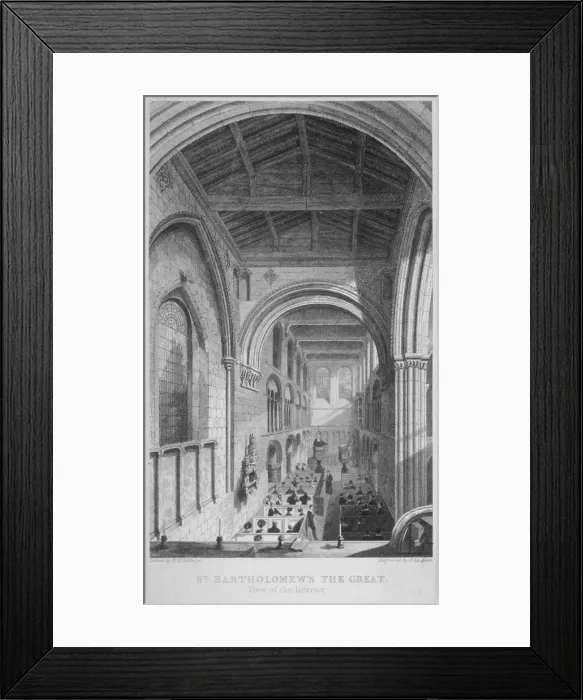 Framed Print : People in pews inside the Church of St Bartholomew-the-Great, Smithfield, City of London, 1837 Framed Print : People in pews inside the Church of St Bartholomew-the-Great, Smithfield, City of London, 1837