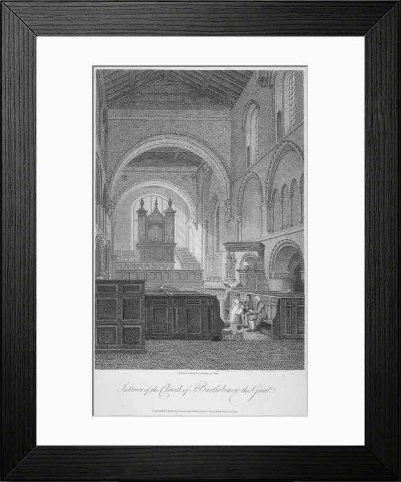 Framed Print : Interior view of the Church of St Bartholomew-the-Great, Smithfield, City of London, 1805 Framed Print : Interior view of the Church of St Bartholomew-the-Great, Smithfield, City of London, 1805