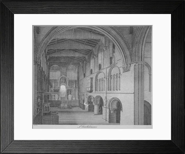Framed Print : Interior view of the Church of St Bartholomew-the-Great, Smithfield, City of London, 1800 Framed Print : Interior view of the Church of St Bartholomew-the-Great, Smithfield, City of London, 1800
