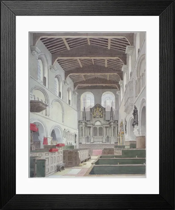 Framed Print : Interior view of the Church of St Bartholomew-the-Great, Smithfield, City of London, 1821 Framed Print : Interior view of the Church of St Bartholomew-the-Great, Smithfield, City of London, 1821