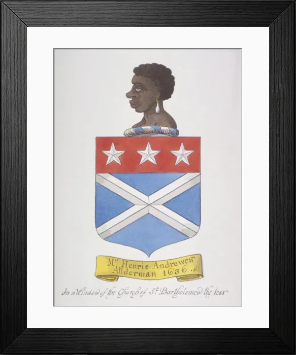 Framed Print : Coat of arms of Alderman Henry Andrews, 1800. Artist Framed Print : Coat of arms of Alderman Henry Andrews, 1800. Artist