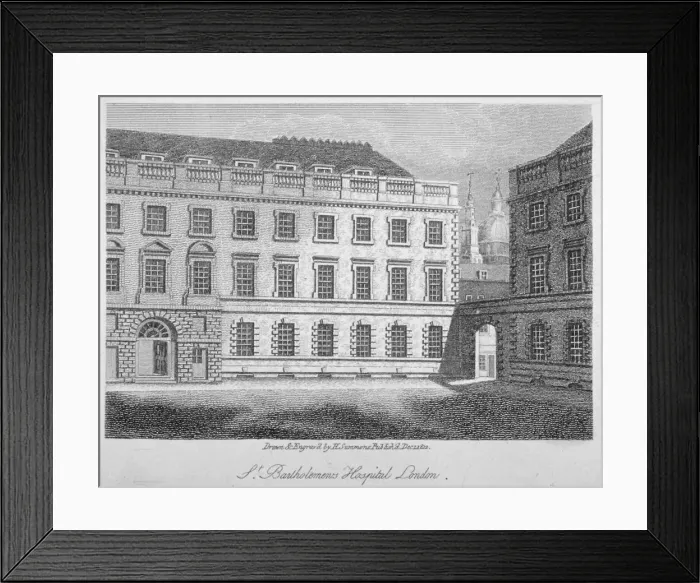 Framed Print : St Bartholomews Hospital, Smithfield, City of London, 1812. Artist: H Simmons Framed Print : St Bartholomews Hospital, Smithfield, City of London, 1812. Artist: H Simmons
