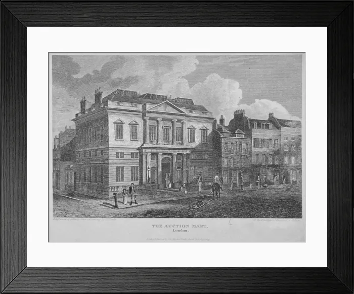 Framed Print : View of the Auction Mart in Bartholomew Lane, City of London, 1815. Artist: J Shury Framed Print : View of the Auction Mart in Bartholomew Lane, City of London, 1815. Artist: J Shury