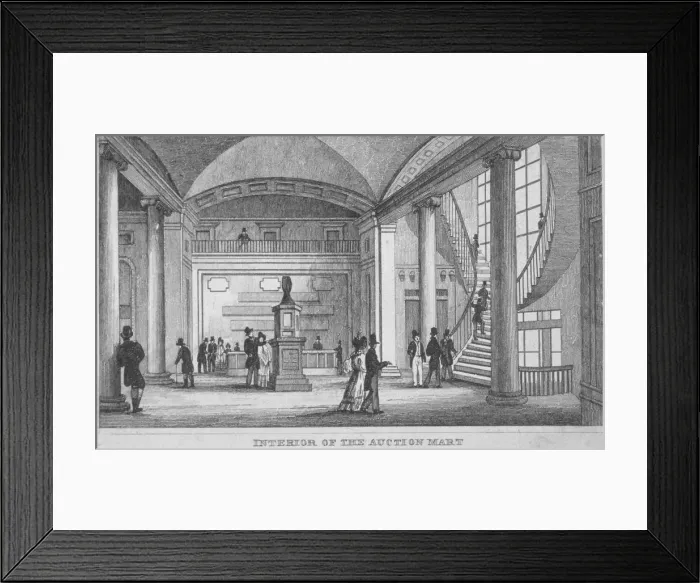 Framed Print : Interior of the Auction Mart in Bartholomew Lane, City of London, 1835 Framed Print : Interior of the Auction Mart in Bartholomew Lane, City of London, 1835