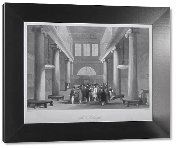 Interior view of the Stock Exchange, Bartholomew Lane, City of London, 1841. Artist
