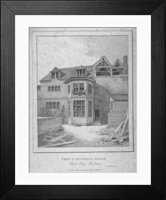 Framed Print : Prince Ruperts House, Beech Street, City of London, 1800 Framed Print : Prince Ruperts House, Beech Street, City of London, 1800
